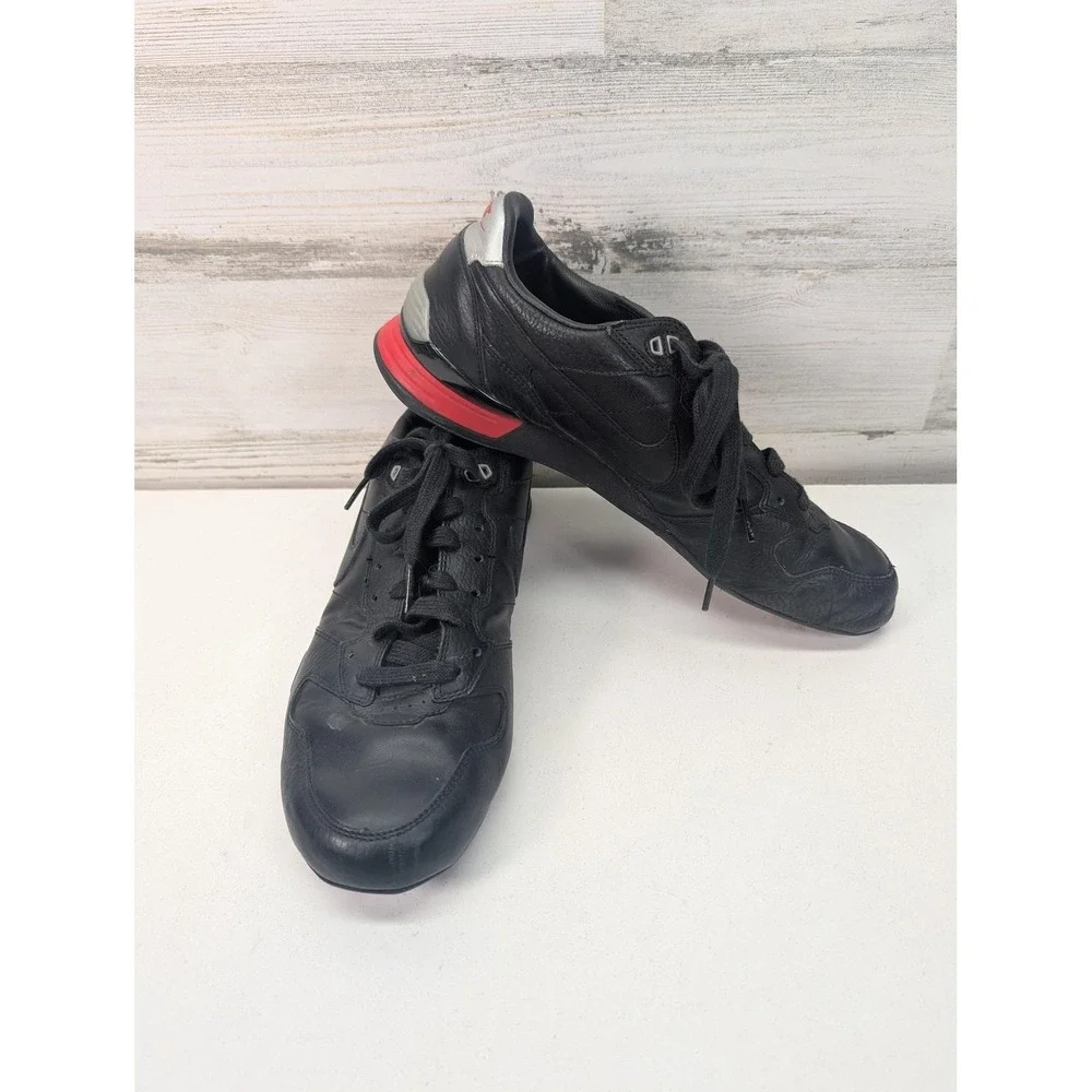 Nike Total 90 Shoes Mens Size 9 Black Leather Soccer Turf Sneakers 315044-001